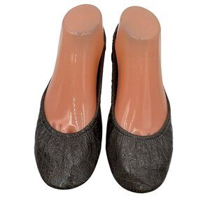 Tieks By Gavrieli Grey Croc Print Ballet Flats Womens Size 8 Leather Comfort